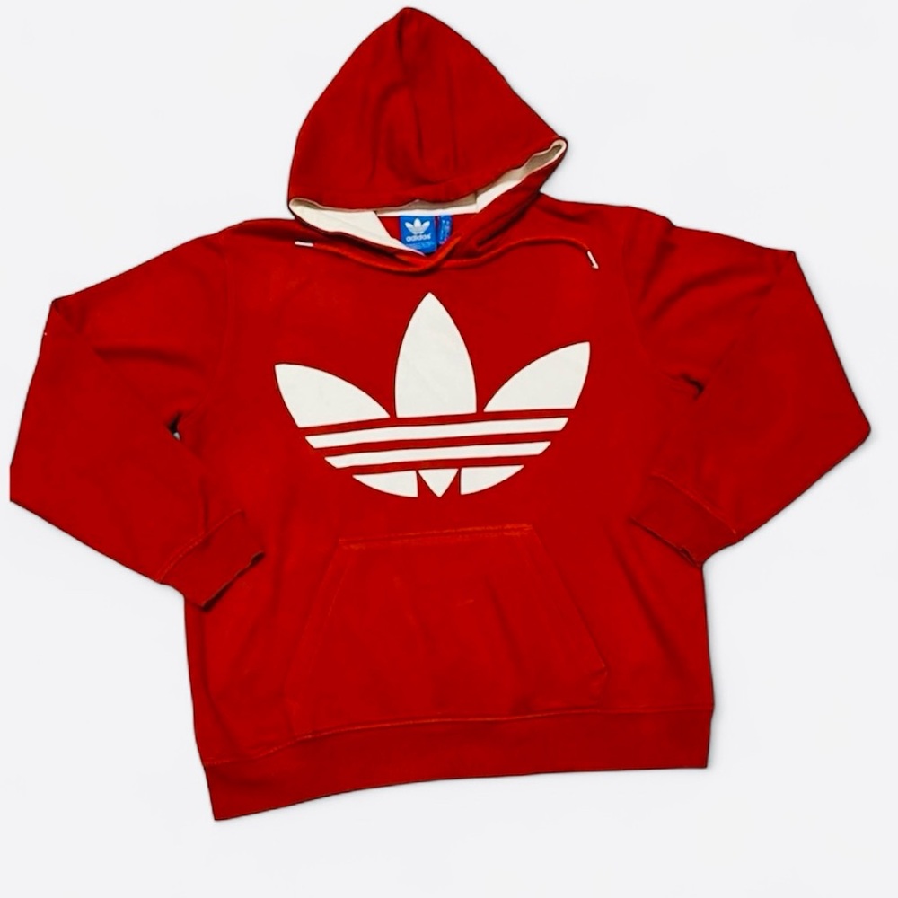 Vintage Adidas Hoodie Iconic Back Spell Out & Logo Heavyweight